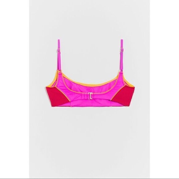 NEW Anthropologie L Space Gigi Colorblocked Bralette Ribbed Bikini Top Small - Picture 2 of 3